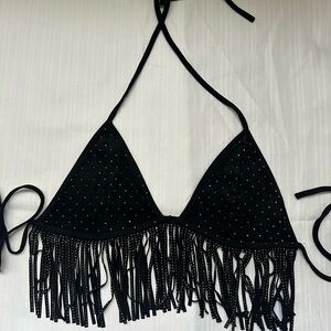 black bling festival top